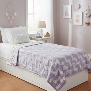 Handmade Vintage Rail Fence Patchwork Quilt